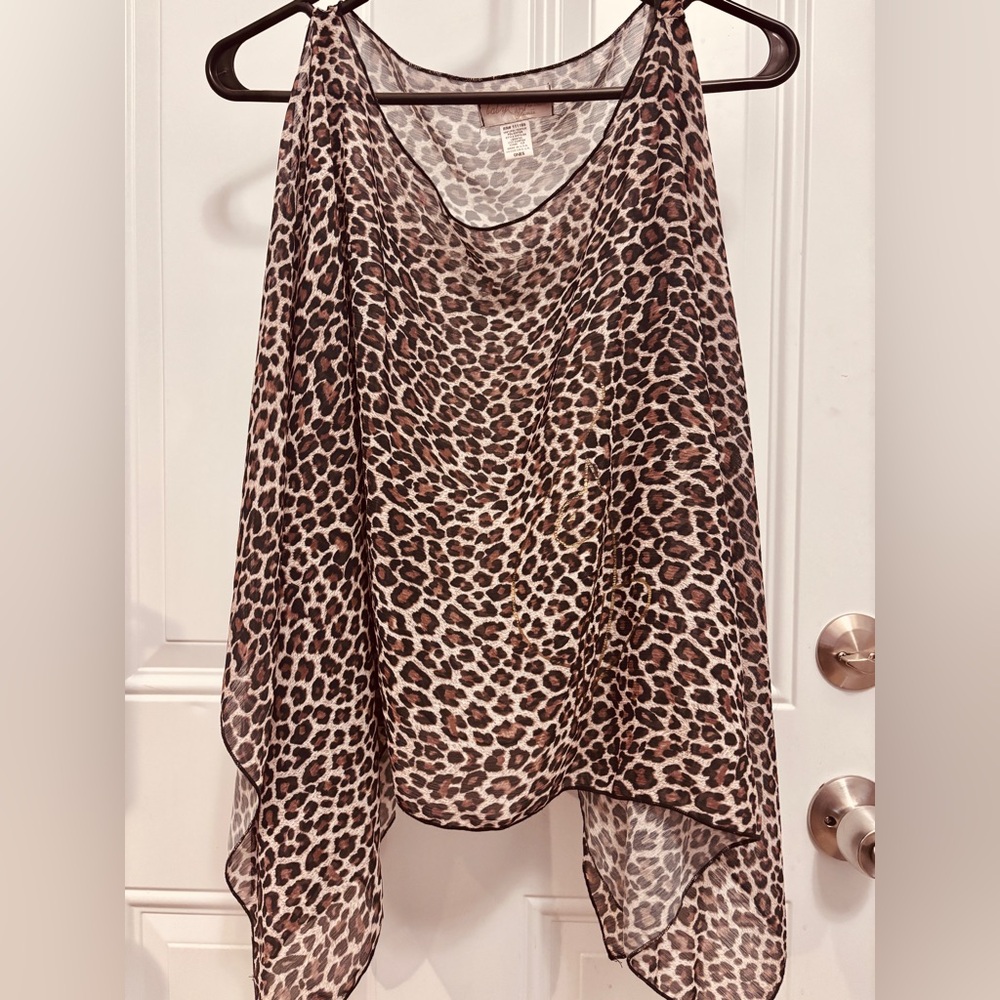 Y2K Vintage Baby Phat Sheer Leopard Poncho - OG Foil Cat - Rare!